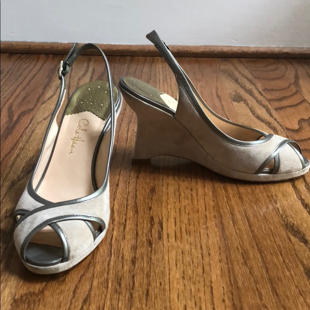 Cole Haan Nike Air Taupe Suede Wedges